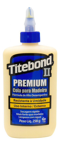 Cola Para Madeira Titebond Premium 2 258g Resistente Umidade