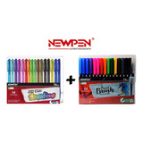 Kit Newpen Caneta Brush + Caneta Gel Sensations Newpen