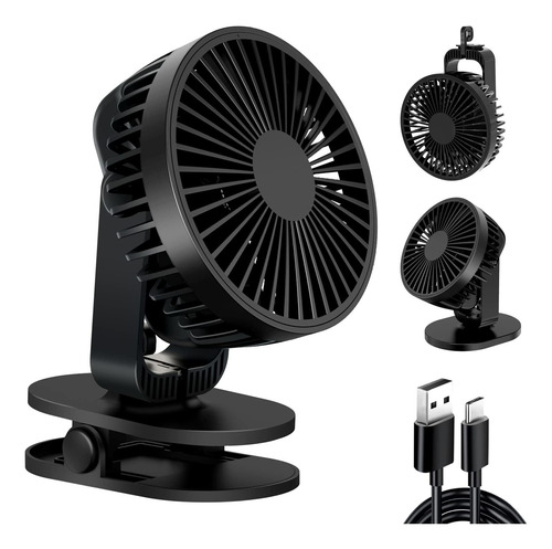 Ventilador De Escritorio Pequeño, Ventilador Usb Con 2 Bases