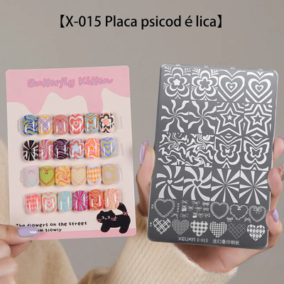Placa Metálica Para Stamping De Uñas Diseño Psicodélico X-01