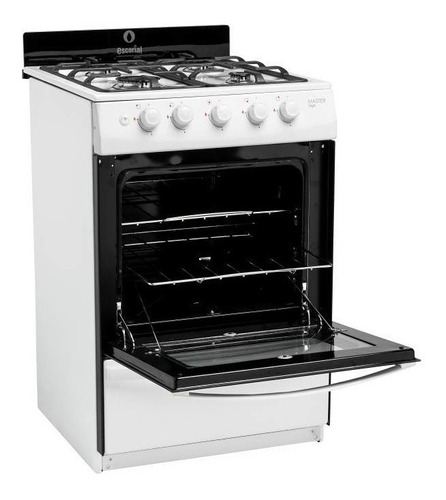 Cocina Escorial Master Style Gas Natural 4 Hornallas  Blanca 127v/220v Puerta Con Visor