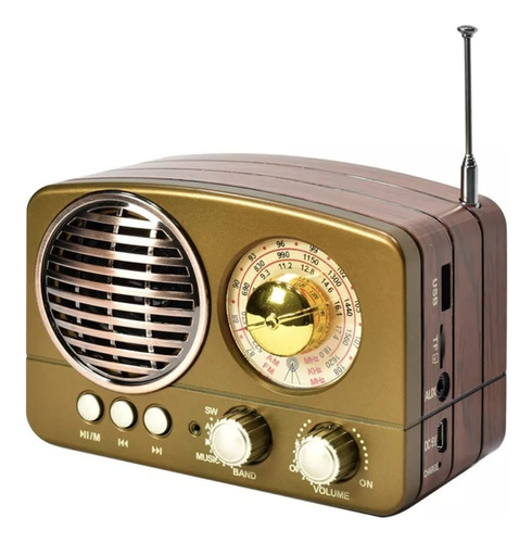 Radio Am/fm Bluetooth Usb Sd Retro Vintage Diseño M-161bt