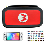 Estuche Nintendo Switch Oled Diseño M Mario +vidrio+ 2 Grips