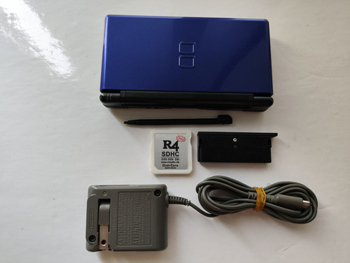 Consola Nintendo Ds Lite Blue Black + Stylus + R4 + Cargador
