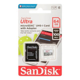 Memoria Sandisk Micro Sd 64 Gb Con Adapt Clase 10 Celulares