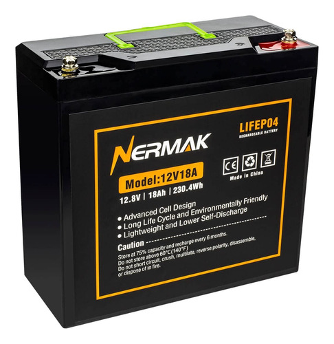 Batería De Litio Lifepo4 Nermak 12v 18ah Ciclo Profundo,