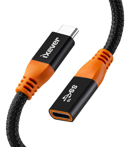 Ixever Cable De Extensión Usb Tipo C De 1 Pie, Usb-c Corto