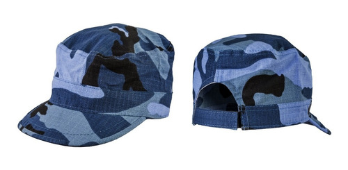 Gorro Kepi Visera Casquete Camuflado Urbano Azul C/regulador