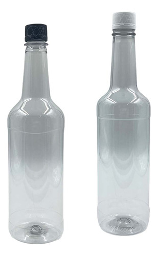 Botella Licorera 750 Ml Plastico Pet Con Tapa Seguridad X 10