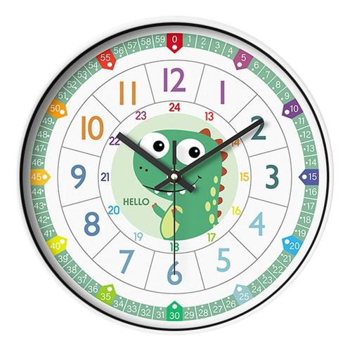 Reloj Decorativo Pared Para Niños Silencioso Dinosaurios