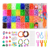 Kit Para Hacer Pulseras De Elástico 30 Colores 1800+ Uds