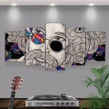 Quadro Decorativo Mosaico 5pç 105x60cm Mod1308 Ps5 Controle Cor Branco Cor Da Armação N/a