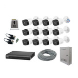 Kit 12 Camaras Dahua 2mpx 1080 16ch Cable Conectores 1tb