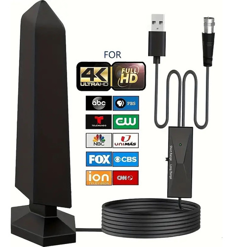 Antena Tv Digital Free Tv Hdtv 4.8 Mts 25 Dbi Interiores 