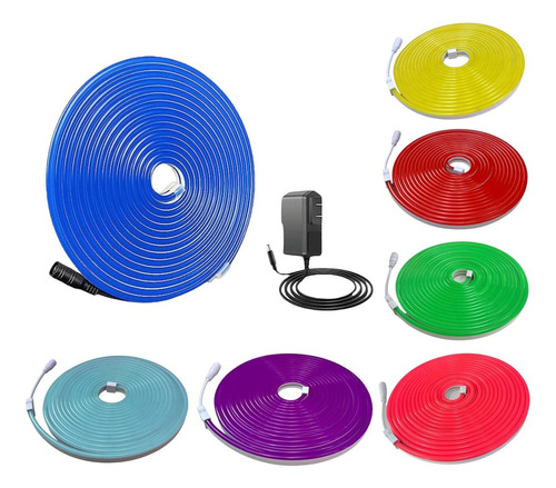 Neon Flex 12v X5 Metros Incluye Adaptador (elegir Color)