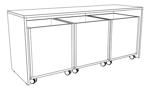 Mesa Caixa Organizadora Brinquedos Quarto 120x50x70cm