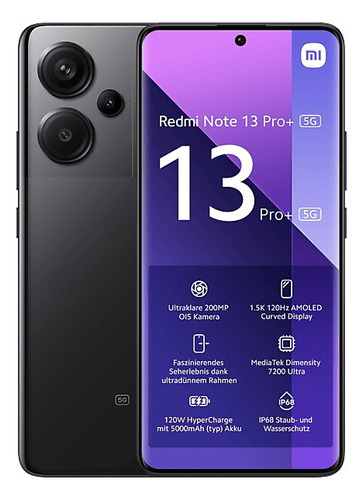 Redmi Note 13 Pro+ 5g Black 8gb Ram 256gb Lançamento Nfc