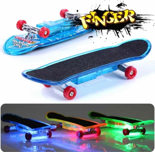 Set 3 Patinetas Skate Finger Con Luz Para Dedos Y Accesorios