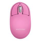 Mouse Óptico Rosa Com Fio Cabo Usb Multilaser 1200dpi