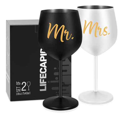 Copas Para Brindis Novios Boda Fiesta Mr Mrs Casados Regalo