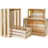 Jumbo Humble Juego De 4 Cajas De Madera Grandes Sin Termina.