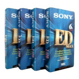 Lote De 4 Fitas Vídeocassette Vhs Sony Ed T-120