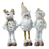 Pack3 Muñecos Navideños Patas Largas Decoracion Navidad 60cm