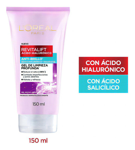 Gel De Limpieza Anti Brillo L´oréal Paris Revitalift X 150ml Momento De Aplicación Día/noche Tipo De Piel Mixta