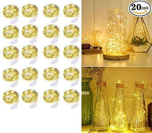 20 Paquetes De Luces Led Para Decoración De Ramo De Tartas Color De La Luz Blanco Cálido