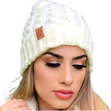 Touca Toca Gorro Feminina Pompom Tricô Lã Frio Inverno