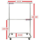 Rack Reforzado Doble Para RopaExhibidor Para Ropa Desarmabl