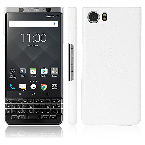 Funda Para Blackberry Keyone Blanco Pu Piel Sintetica
