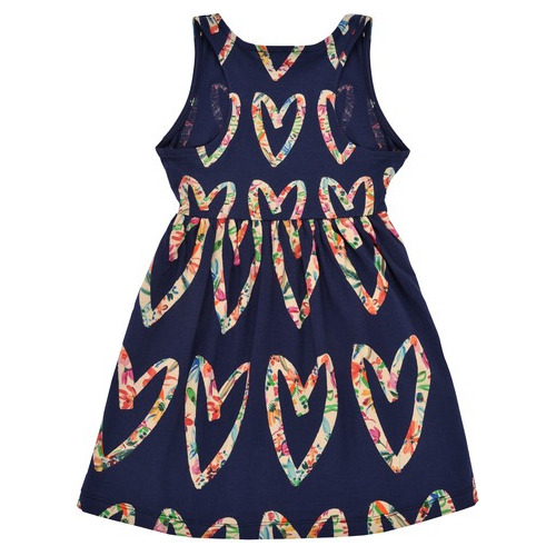 Vestido Griselda Desigual Niña Talla 5/6 Corazones Azul 