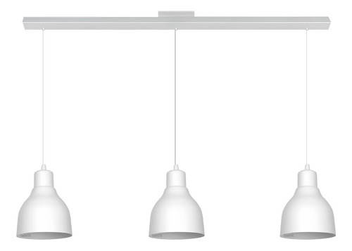 Lampara Colgante 3 Luces Campana Moderno Industrial Riel