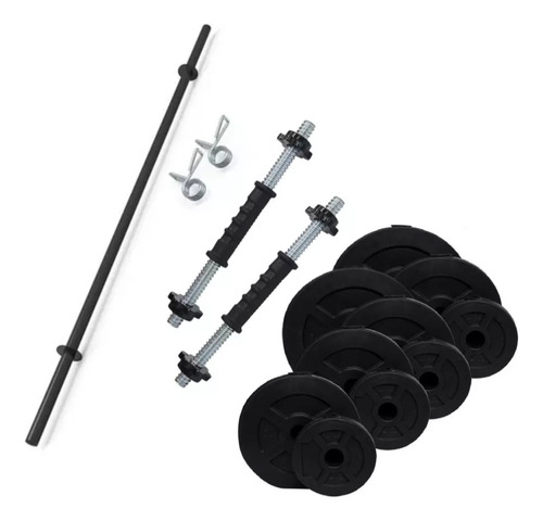 Kit Mancuernas A Rosca + Barra + 24kg Pesas Sonnos