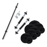 Kit Mancuernas A Rosca + Barra + 24kg Pesas Sonnos