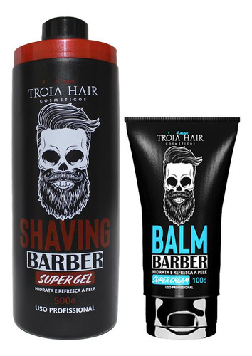 Gel De Barbear Shaving + Balm Tróia Hair Refresca E Hidrata