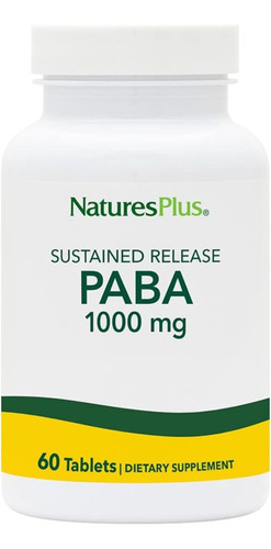 Natures Plus | Sustained Release Paba | 1000mg | 60 Tablets