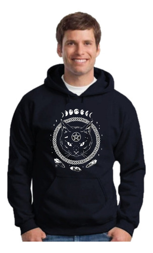 Buzo Canguro Gato Gotico - Dark - Hoodie Con Capucha Unisex