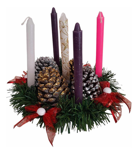 Corona De Adviento Con Velas De Regalo 30 Cm Adorno Navidad