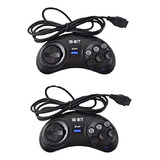 Controlador De Juego De 2 Piezas Para Sega Genesis Para 16 B