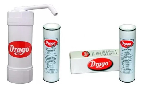 Purificador De Agua Drago Filtro Mp40 + 1 ( Un ) Filtro De Repuesto Extra Aprobado Anmat Distribuidor Oficial Drago +