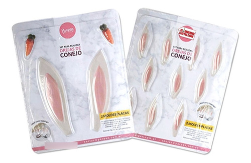 Set 2 Moldes Placas Orejas Conejo Parpen - Ciudad Cotillón