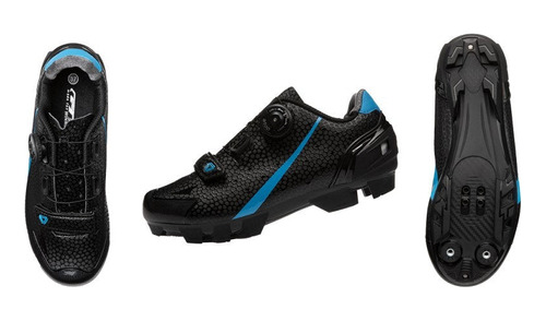 Zapatilla Ciclismo Mtb Gw Warrior M12025h Negro/azul