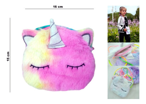 Bolso Bandolera Unicornio Ovalado - Felpa