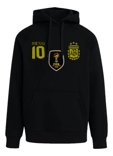 Buzo Negro Hoodie - Seleccion Argentina - Afa - Futbol 