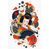 Quadro Oriental Japonesa Para Sala Objetos Da Cultura Japão