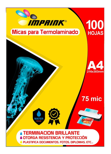 100 Micas Termolaminadora Plastificadora A4 70mic