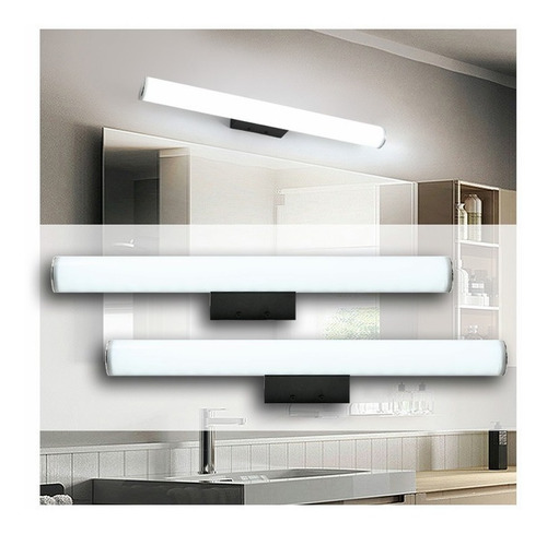 Lámpara Pared Espejo Baño 40cm Led, Luz Blanca Y Luz Cálida