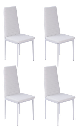 Silla Living Comedor Cocina Set X4 Tapizada Niviko Reforzada